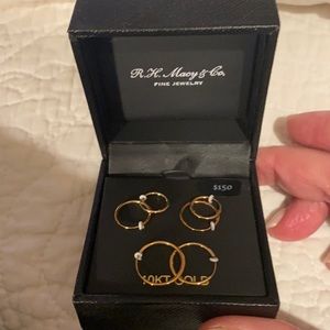 Small 10k Gold hoop earrings. 3 pairs